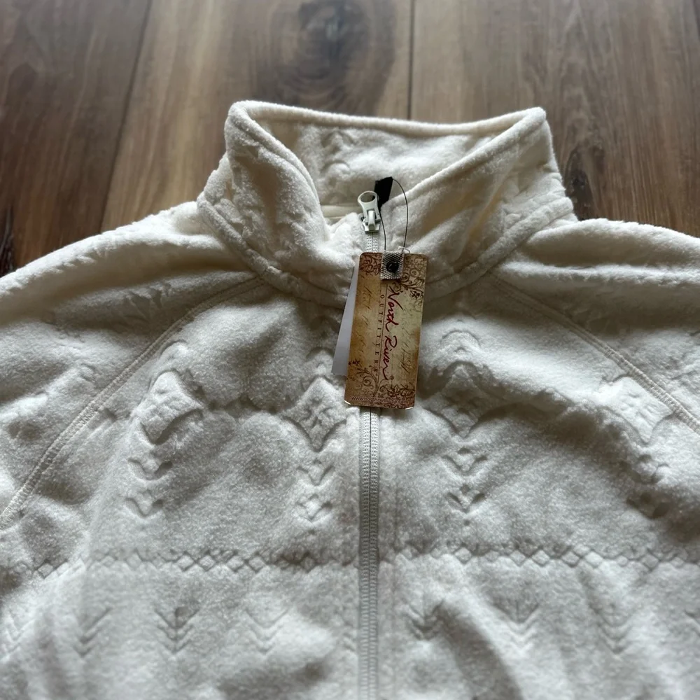 North River Women's ivory Zip-Up Sweater size small NWT